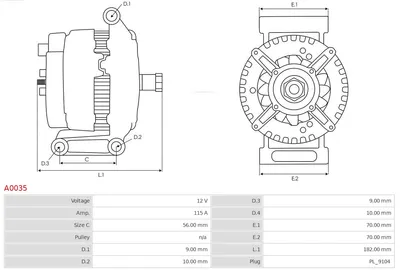 Alternador Mercedes-Benz C-CLASS · Mercedes-Benz SPRINTER 2-t Platform/Chassis · Mercedes-Benz E-CLASS