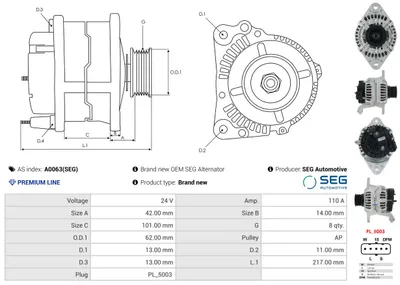 Alternador AS-PL A0063(SEG)