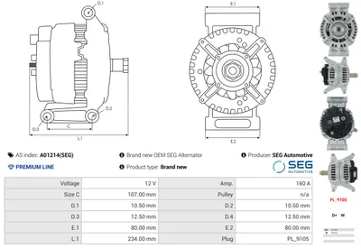Alternador AS-PL A01214(SEG)