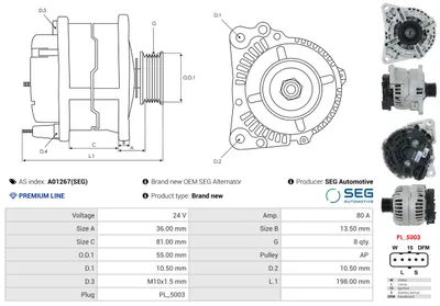 Alternador AS-PL A01267(SEG)