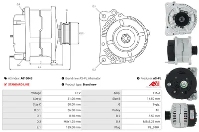 Alternador Chrysler VOYAGER / GRAND VOYAGER III