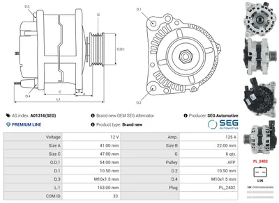 Alternador Citroën BERLINGO MULTISPACE · Citroën C3 PICASSO · Citroën C3 II