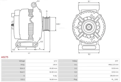 Alternador Volvo S80 I · Volvo V70 II · Volvo S60 I