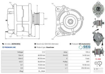 Alternador AS-PL A0292(SEG)