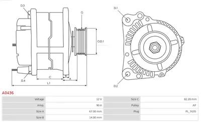 Alternador Audi 80 B4 Saloon · Audi 80 B4 Avant · Audi 100 C3 Saloon