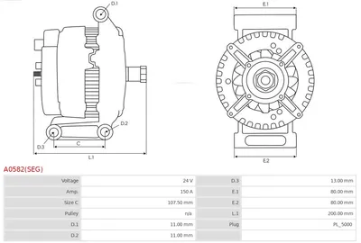 Alternador AS-PL A0582(SEG)