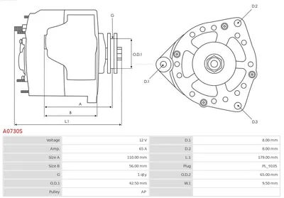 Alternador Audi 100 C2 Saloon · Audi 100 C3 Saloon · Audi 80 B1 Saloon