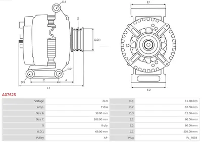 Alternador AS-PL A0762S