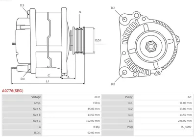 Alternador AS-PL A0776(SEG)