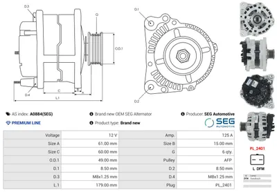 Alternador Mitsubishi CARISMA · Mitsubishi CARISMA Saloon · Mitsubishi SPACE STAR MPV