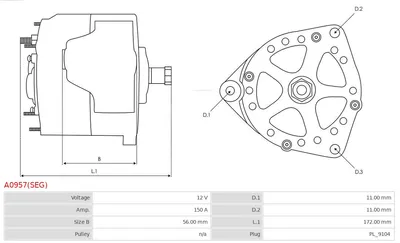 Alternador AS-PL A0957(SEG)