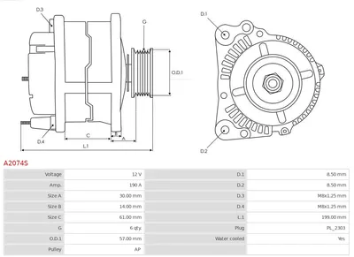 Alternador Audi A8 D3 · Porsche CAYENNE · Vw PHAETON