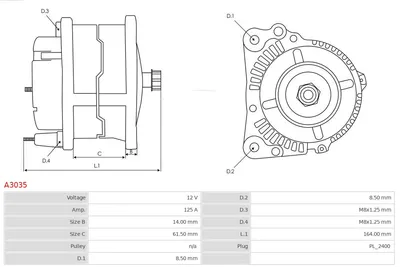 Alternador Nissan ALMERA II Hatchback · Nissan ALMERA II · Nissan PRIMASTAR Bus