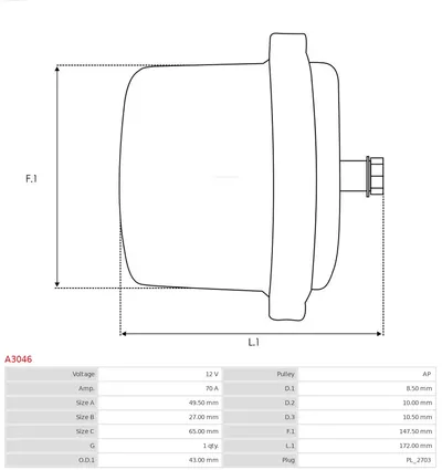 Alternador Alfa Romeo AR 6 Bus · Alfa Romeo AR 6 Van · Citroën CX I Break