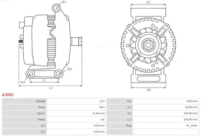 Alternador Mercedes-Benz A-CLASS · Mercedes-Benz VANEO