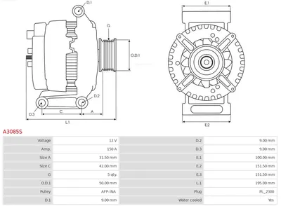 Alternador Mercedes-Benz A-CLASS · Mercedes-Benz VANEO