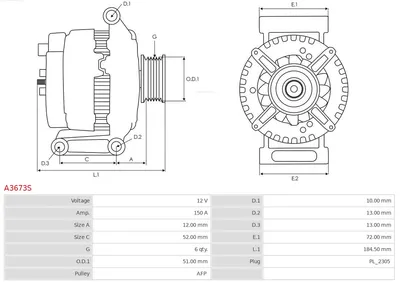 Alternador Ford FIESTA V · Ford FIESTA VI · Ford FIESTA VI Van