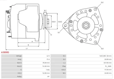 Alternador AS-PL A3808S