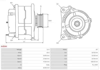 Alternador Fiat REGATA · Fiat REGATA Weekend · Fiat RITMO