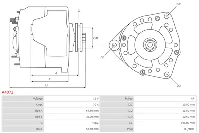 Alternador Alfa Romeo MITO · Fiat PUNTO · Fiat PUNTO Convertible