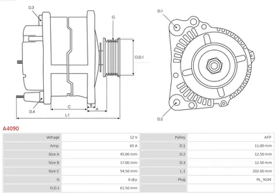 Alternador Fiat PALIO Weekend · Fiat STRADA Pickup · Fiat DOBLO MPV