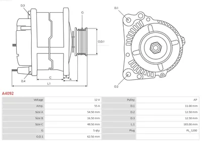 Alternador Fiat REGATA · Fiat REGATA Weekend · Fiat X 1/9