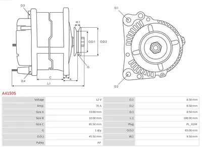 Alternador Ford GRANADA · Ford ESCORT I · Ford CAPRI I