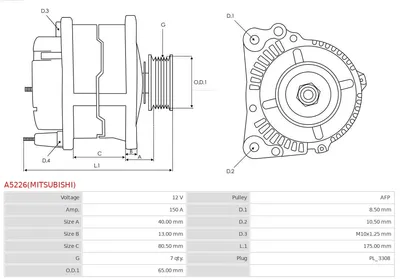 Alternador Fiat SEICENTO / 600 · Nissan PATHFINDER III · Nissan NAVARA NP300