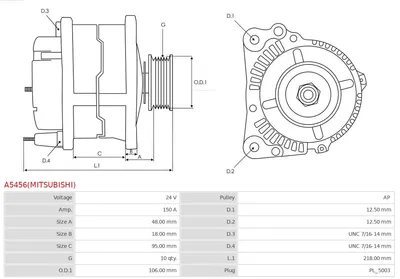 Alternador AS-PL A5456(MITSUBISHI)