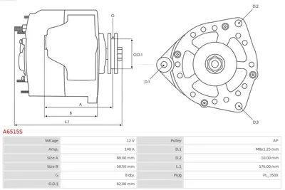 Alternador AS-PL A6515S