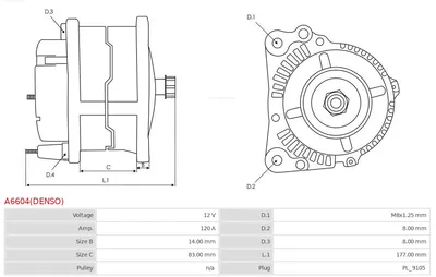 Alternador AS-PL A6604(DENSO)