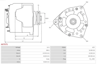 Alternador Alfa Romeo GIULIETTA · Fiat 500L · Fiat 500X