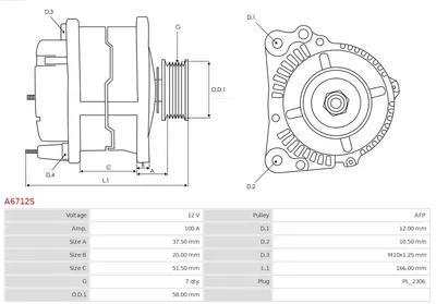 Alternador Toyota HILUX VIII Pickup