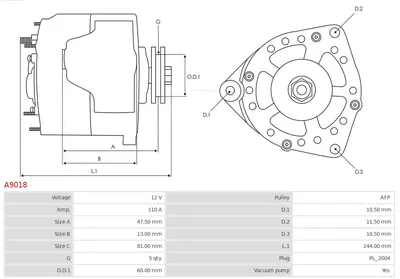 Alternador Hyundai H-1 / STAREX Bus · Hyundai H-1 Van · Hyundai TERRACAN