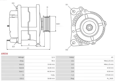 Alternador Skoda FAVORIT · Skoda FELICIA I · Skoda FELICIA I Estate