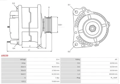 Alternador AS-PL A9039