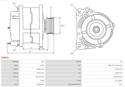 Alternador AS-PL A9043