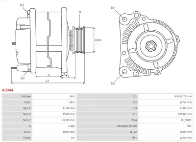 Alternador AS-PL A9044