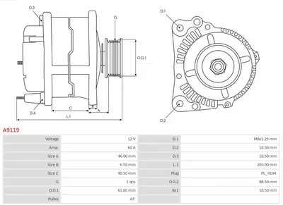 Alternador AS-PL A9119