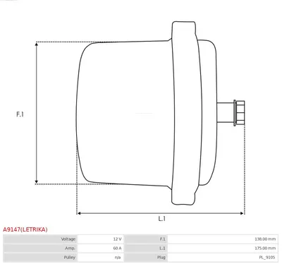 Alternador AS-PL A9147(LETRIKA)