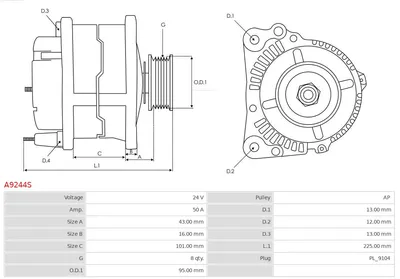 Alternador AS-PL A9244S