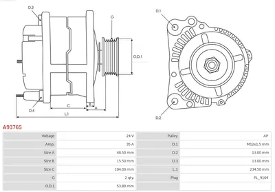 Alternador AS-PL A9376S