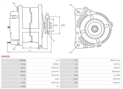 Alternador AS-PL A9450S