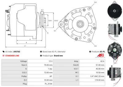 Alternador AS-PL A9576S