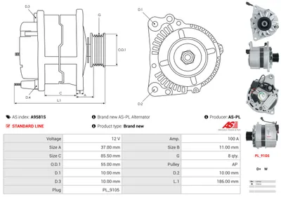 Alternador AS-PL A9581S