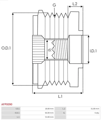 Rueda libre alternador AS-PL AFP0090