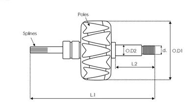 Rotor, alternador AS-PL AR0130SR