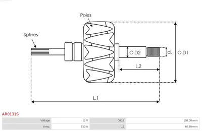 Rotor, alternador AS-PL AR0131S