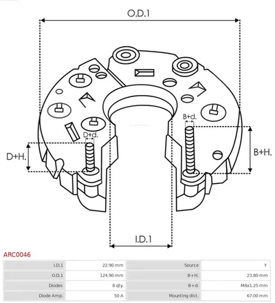 Rectificador, alternador AS-PL ARC0046