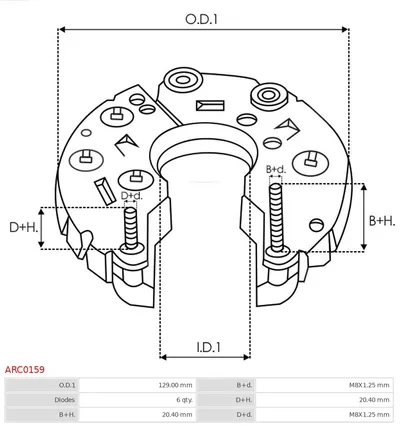 Rectificador, alternador AS-PL ARC0159
